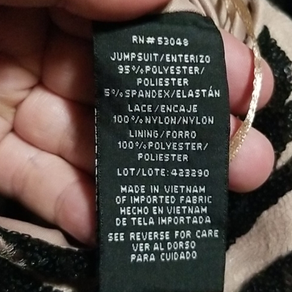 Dressy jumpsuit with lace and sequins bodice - Picture 7 of 9